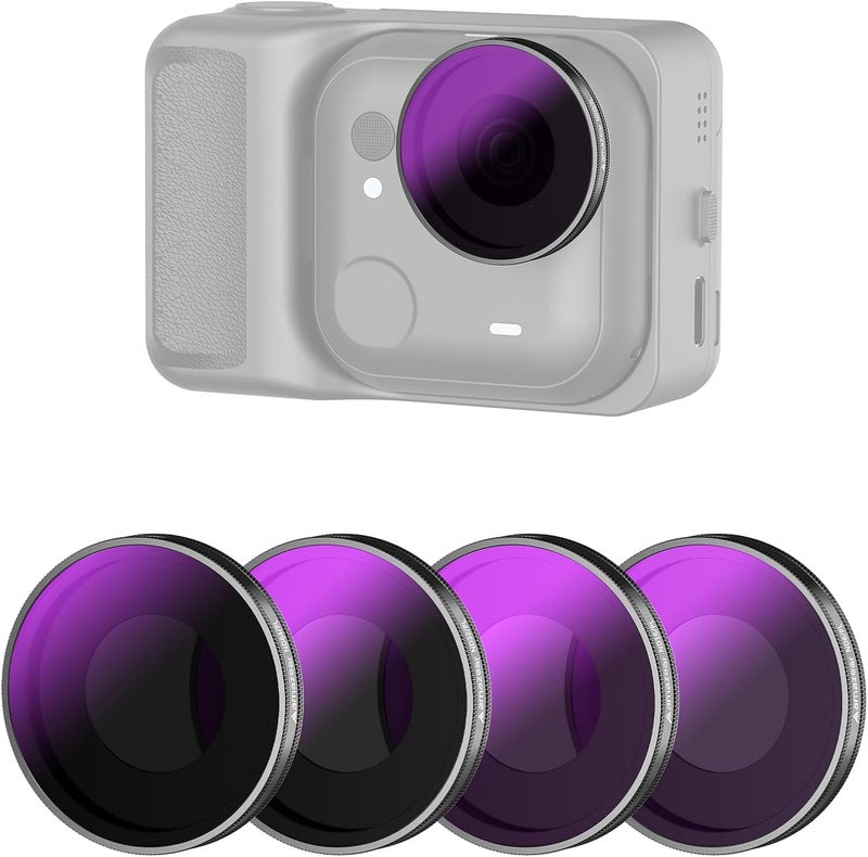 AMAZEAR ND/PL Filters Set for Insta360 GO Ultra Accessories (4 Pack), Insta 360 Go-Ultra Neutral Density & Polarization Lens Filter 2-in-1 Optical Glass, Screw-in Replace Original Lens - Image 1